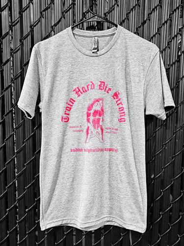 Train Hard Die Strong Grey Tee