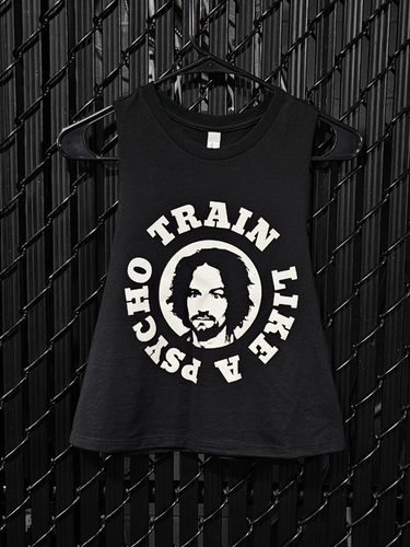Train Like A Psycho Cropped Cutoff Tank