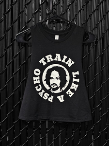 Train Like A Psycho Cropped Cutoff Tank