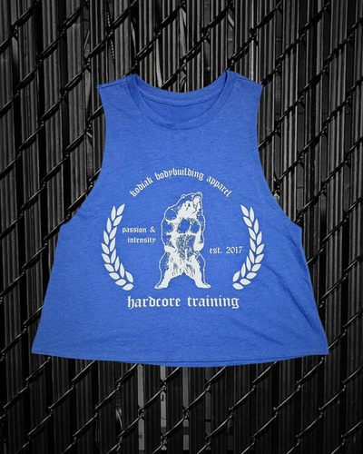 Hardcore Training Cropped Cutoff Tank (Royal Blue)