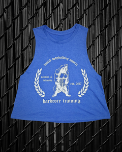 Hardcore Training Cropped Cutoff Tank (Royal Blue)
