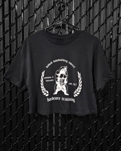 Train Hard Die Strong Ladies Cropped Jersey Tee (Black)